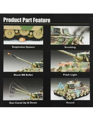 Heng Long 1:16 King Tiger Henschel RC Tank With Smoke and Sound - photo04