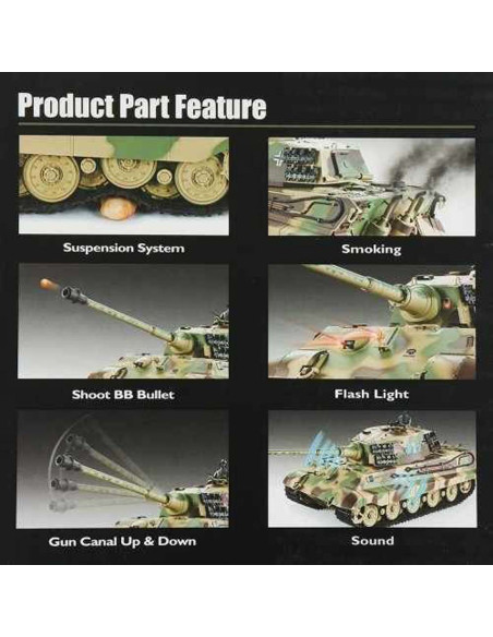Heng Long 1:16 King Tiger Henschel RC Tank With Smoke and Sound - photo04 - pic 48433 | FastDaddyshop