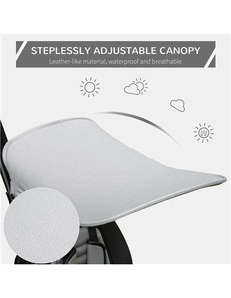 HOMCOM Four-In-One Tricycle w/ Reversible Seat Adjustable Canopy Removable Handle For Age 1-5 Years -Grey  - pic 4847 | FastDaddyshop