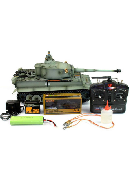 Taigen 1:16 Hand Painted RC Tank Tiger I Grey - Full Metal Upgrade - photo02 - pic 48510 | FastDaddyshop