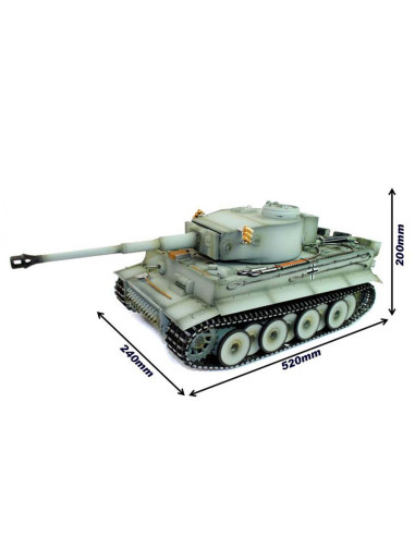 Taigen 1:16 Hand Painted RC Tank Tiger I Grey - Full Metal Upgrade - photo15