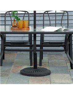 Outsunny Garden 15kg Round Parasol Base Cement, Black 84D-076 2