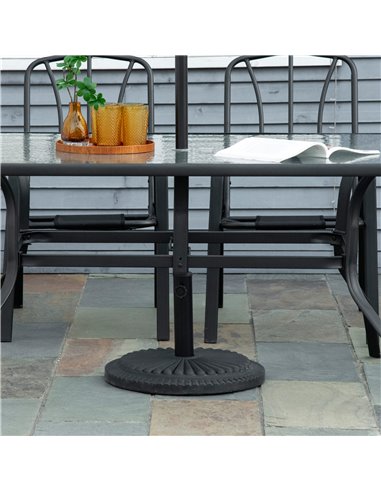 Outsunny Garden 15kg Round Parasol Base Cement Outdoor Umbrella Weight Stand Black 84D-076