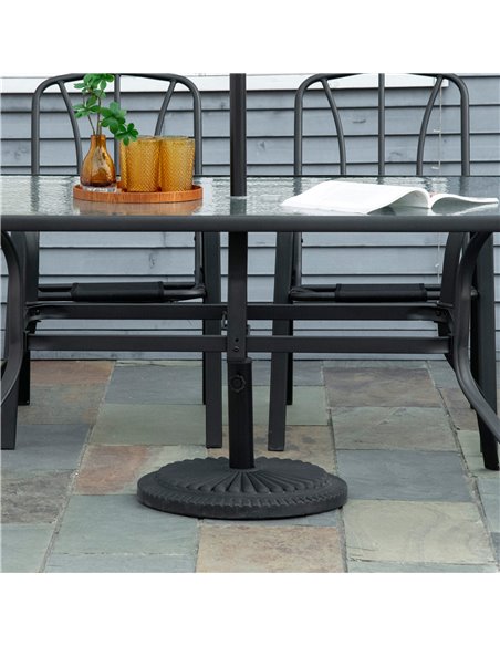 Outsunny Garden 15kg Round Parasol Base Cement Outdoor Umbrella Weight Stand Black 84D-076 - pic 48554 | FastDaddyshop