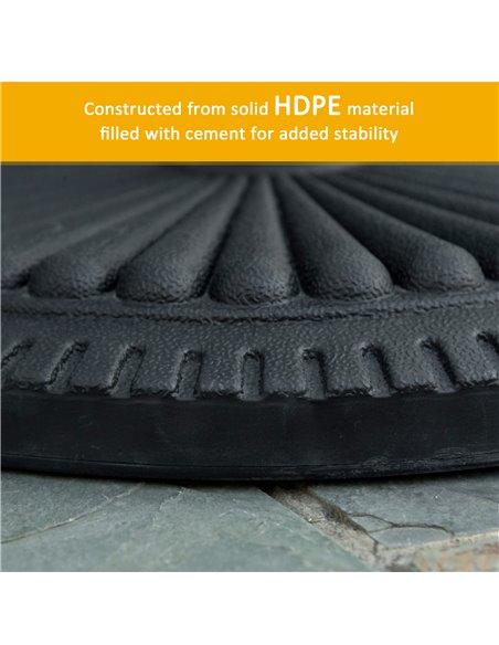 Outsunny Garden 15kg Round Parasol Base Cement Outdoor Umbrella Weight Stand Black 84D-076 - pic 48557 | FastDaddyshop