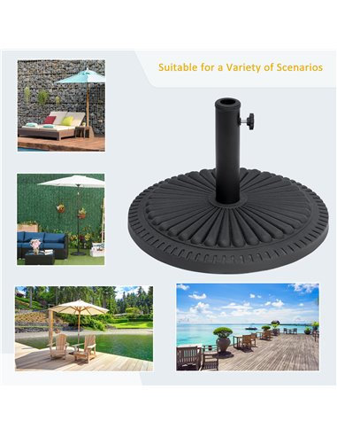 Outsunny Garden 15kg Round Parasol Base Cement Outdoor Umbrella Weight Stand Black 84D-076