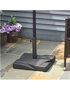 Outsunny Square Cement Parasol Base Umbrella Weight Stand Black 84D-078 2