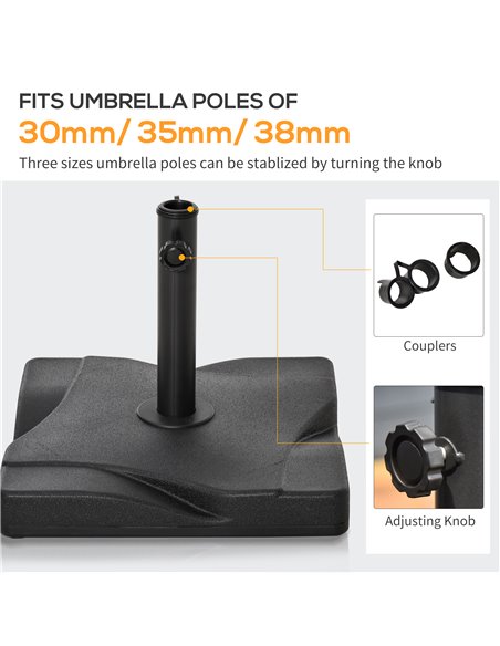 Outsunny Square Cement Parasol Base Umbrella Weight Stand Black 84D-078 - pic 48566 | FastDaddyshop