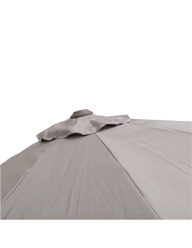 Outsunny 3M Roma Umbrella Sun Shade Cantilever Hanging Parasol w/ Cross Base Hand Crank Aluminium Frame 360°Rotation - Grey 840-