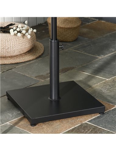 Outsunny Steel Square Parasol Stand Base w/ Adjustable Knob Umbrella Stand Black 84D-077