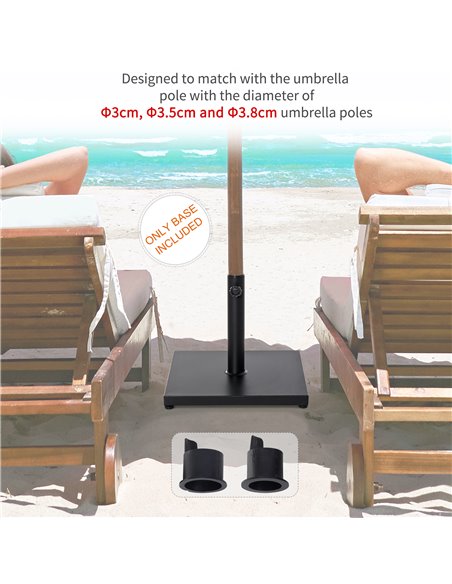 Outsunny Steel Square Parasol Stand Base w/ Adjustable Knob Umbrella Stand Black 84D-077 - pic 48585 | FastDaddyshop