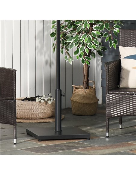 Outsunny Steel Square Parasol Stand Base w/ Adjustable Knob Umbrella Stand Black 84D-077 - pic 48588 | FastDaddyshop