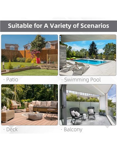 Outsunny Double Parasol Patio Umbrella Garden Sun Shade w/ Steel Pole 12 Support Ribs Crank Handle Easy Lift Twin Canopy - Beige