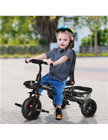 HOMCOM 4 in 1 Baby Tricycle Toddler Stroller Foldable Pedal Tricycle w/ Reversible Angle Adjustable Seat Removable for 1-5 Years
