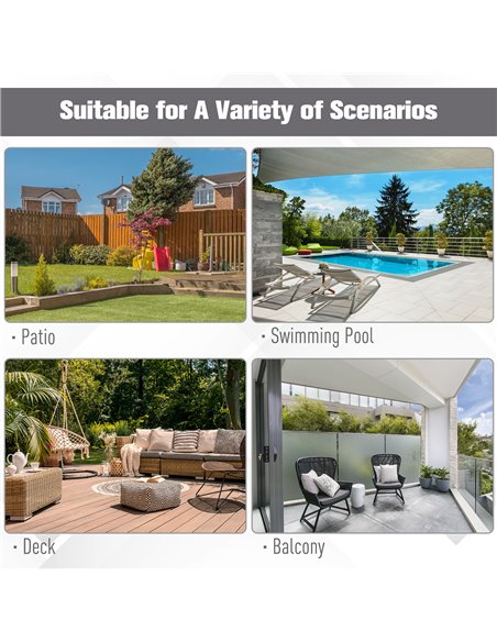 Outsunny Double Parasol Patio Umbrella Garden Sun Shade w/ Steel Pole 12 Support Ribs Crank Handle Easy Lift Twin Canopy - Grey  - pic 48604 | FastDaddyshop