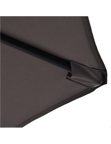 Outsunny Double Parasol Patio Umbrella Garden Sun Shade w/ Steel Pole 12 Support Ribs Crank Handle Easy Lift Twin Canopy - Grey 
