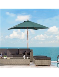 Outsunny Garden Umbrella Patio Umbrella Market Parasol, Green 84D-017GN 2