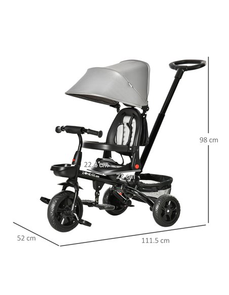 HOMCOM 4 in 1 Baby Tricycle Toddler Stroller Foldable Pedal Tricycle w/ Reversible Angle Adjustable Seat Removable for 1-5 Years - pic 4861 | FastDaddyshop