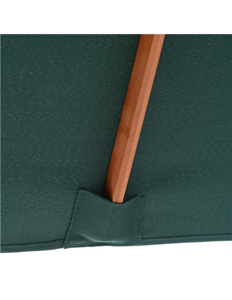 Outsunny Garden Umbrella Patio Umbrella Market Parasol, Outdoor Sunshade 6 Ribs w/ Wood and Bamboo Frame, Brown Green 84D-017GN - pic 48614 | FastDaddyshop