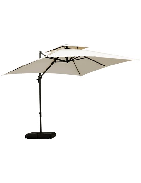Outsunny 3 x 3(m) Garden Cantilever Parasol with Crank and Tilt, Beige 84D-073 - pic 48616 | FastDaddyshop