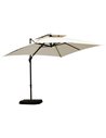 Outsunny 3 x 3(m) Garden Cantilever Parasol with Crank and Tilt, Beige 84D-073