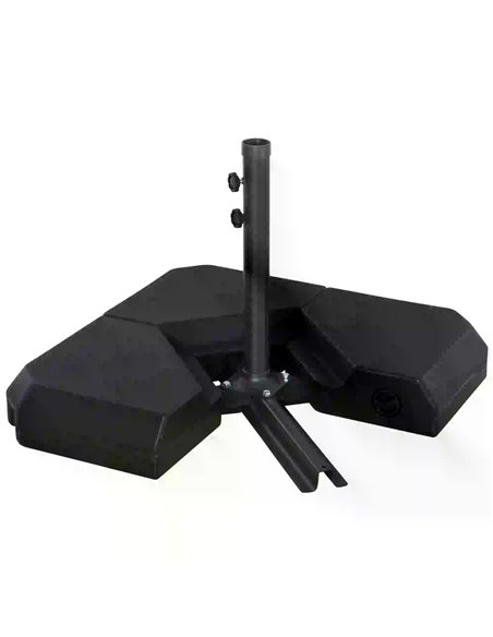 Outsunny 4PCs Fillable Parasol Base w/ Steel Cross Base Garden Umbrella Stand Weight Umbrella Sand Water Plastic Black 84D-089 - pic 48630 | FastDaddyshop
