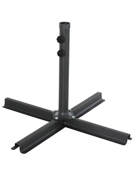 Outsunny 4PCs Fillable Parasol Base w/ Steel Cross Base Garden Umbrella Stand Weight Umbrella Sand Water Plastic Black 84D-089 - pic 48633 | FastDaddyshop