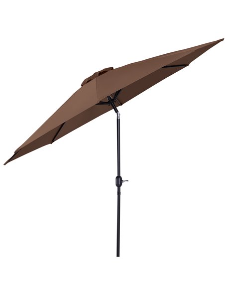 Outsunny 3x2.45m Steel Frame Round Market Patio Sun Umbrella, Coffee 840-070CF - pic 48652 | FastDaddyshop