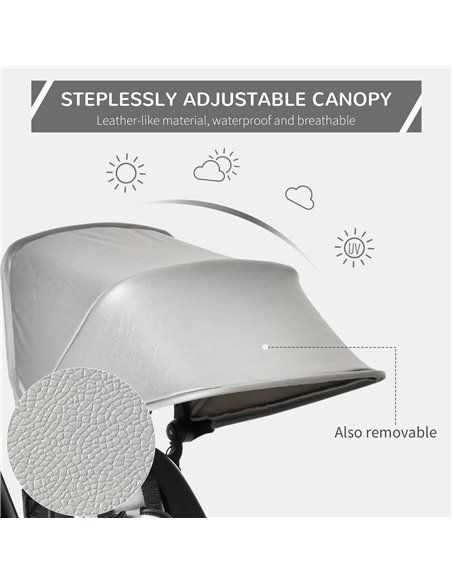 HOMCOM 4 in 1 Baby Tricycle Toddler Stroller Foldable Pedal Tricycle w/ Reversible Angle Adjustable Seat Removable for 1-5 Years - pic 4866 | FastDaddyshop