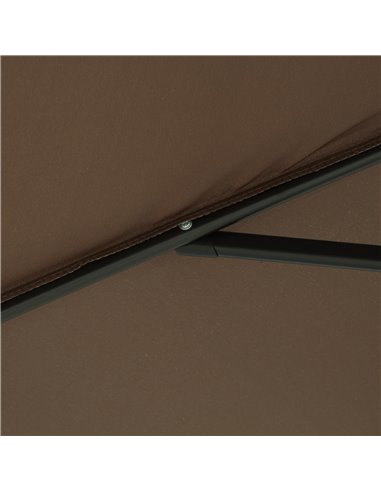 Outsunny Steel Frame Round Market Patio Sun Umbrella Garden Parasol Outdoor Sunshade Canopy,  3x2.45m (Coffee) 840-070CF