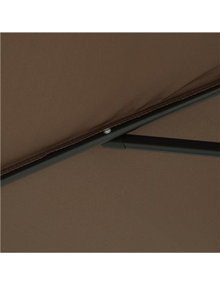 Outsunny Steel Frame Round Market Patio Sun Umbrella Garden Parasol Outdoor Sunshade Canopy,  3x2.45m (Coffee) 840-070CF - pic 48660 | FastDaddyshop