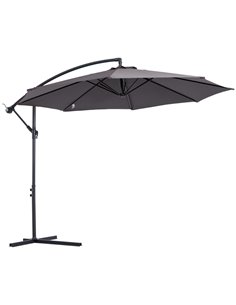 Outsunny 3(m) Garden Banana Parasol Hanging Cantilever Umbrella, Grey 84D-037GY