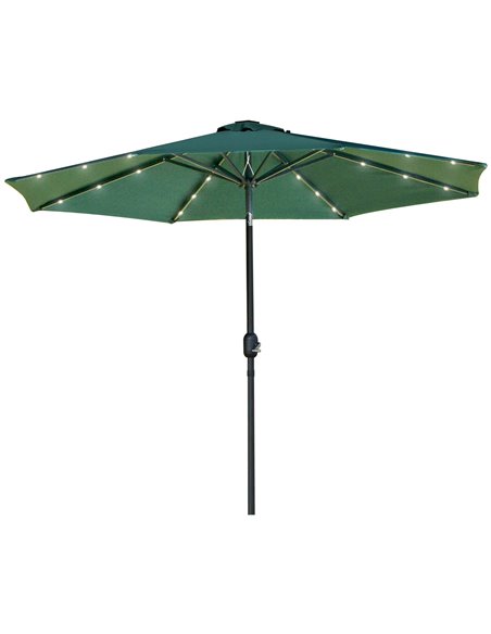 Outsunny 2.7m Garden Parasol, Patio LED Umbrella, Green 84D-018GN - pic 48679 | FastDaddyshop