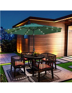 Outsunny 2.7m Garden Parasol, Patio LED Umbrella, Green 84D-018GN 2