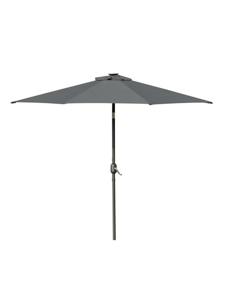 Outsunny 2.7m Garden Parasol, Patio LED Umbrella, Grey 84D-018CG - pic 48688 | FastDaddyshop