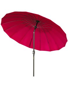 Outsunny Ф255cm Patio Parasol Umbrella, Table Parasol, Wine Red 84D-103WR