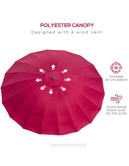 Outsunny Ф255cm Patio Parasol Umbrella Outdoor Market Table Parasol with Push Button Tilt Crank and Sturdy Ribs for Garden Lawn  - pic 48702 | FastDaddyshop