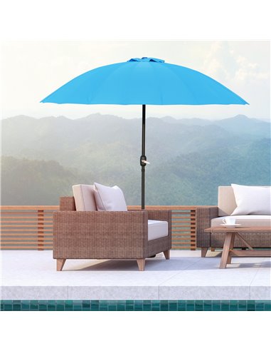 Outsunny Garden Umbrella Ф255cm Table Parasol, Blue 84D-103BU