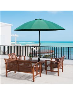 Outsunny Ф255cm Patio Parasol Umbrella, Table Parasol, Green 84D-103GN 2