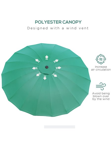 Outsunny Ф255cm Patio Parasol Umbrella Outdoor Market Table Parasol with Push Button Tilt Crank and Sturdy Ribs for Garden Lawn  - pic 48729 | FastDaddyshop