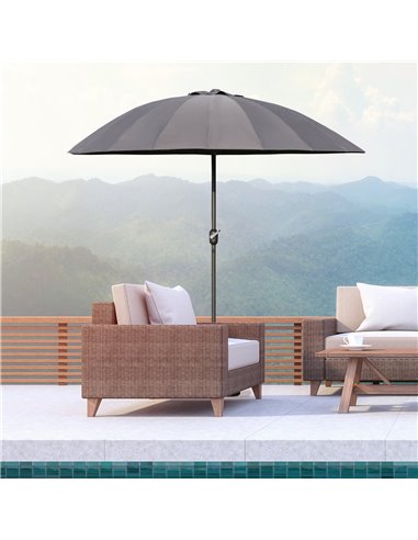 Outsunny Garden Umbrella Ф255cm Table Parasol, Dark Grey 84D-103CG