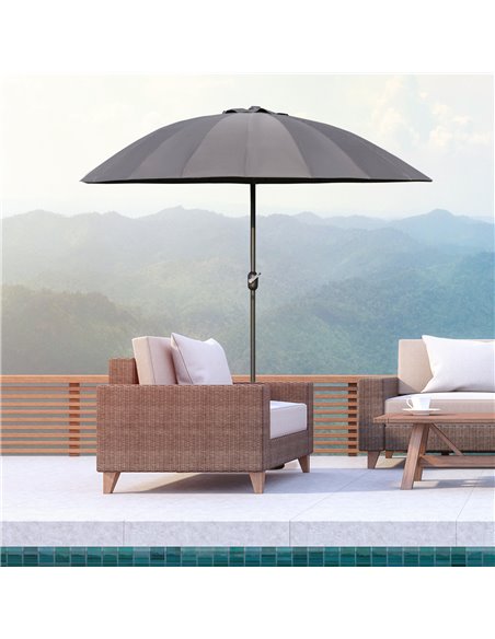 Outsunny Garden Umbrella Ф255cm Table Parasol, Dark Grey 84D-103CG - pic 48734 | FastDaddyshop