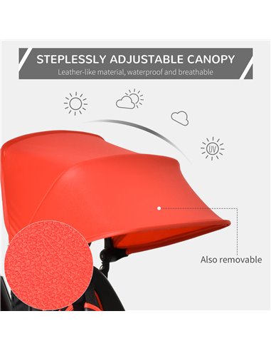 HOMCOM 4 in 1 Baby Tricycle Toddler Stroller Foldable Pedal Tricycle w/ Reversible Angle Adjustable Seat Removable for 1-5 Years