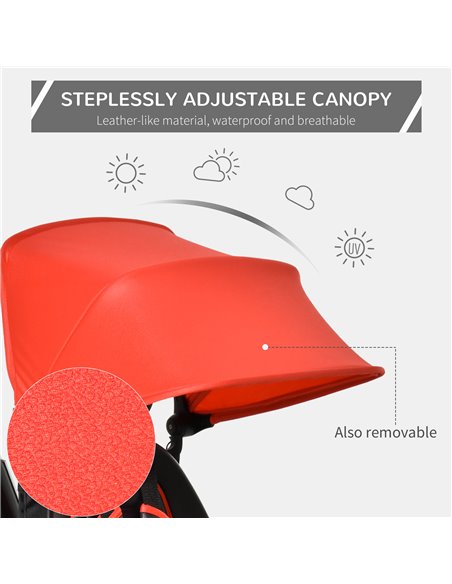 HOMCOM 4 in 1 Baby Tricycle Toddler Stroller Foldable Pedal Tricycle w/ Reversible Angle Adjustable Seat Removable for 1-5 Years - pic 4874 | FastDaddyshop