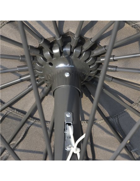 Outsunny Garden Umbrella Ф255cm Table Parasol with Push Button Tilt Crank and Ribs for Garden Lawn Backyard Pool Dark Grey 84D-1 - pic 48740 | FastDaddyshop
