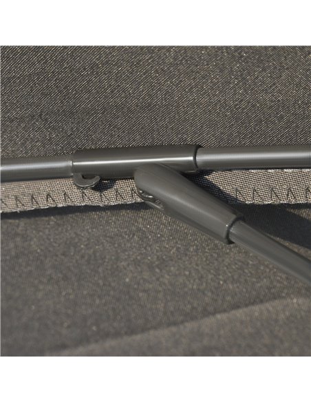 Outsunny Garden Umbrella Ф255cm Table Parasol with Push Button Tilt Crank and Ribs for Garden Lawn Backyard Pool Dark Grey 84D-1 - pic 48741 | FastDaddyshop