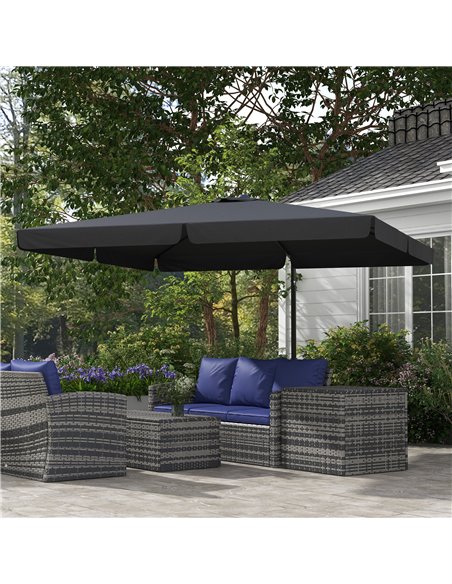 Outsunny 3(m) Cantilever Roma Parasol with Crank Handle and Tilt, Grey 84D-313V00CG - pic 48743 | FastDaddyshop