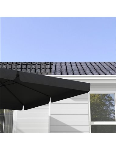 Outsunny 3(m) Cantilever Roma Parasol, Hanging Garden Parasol, Aluminium Square Patio Umbrella with Crank Handle and Tilt, Outdo