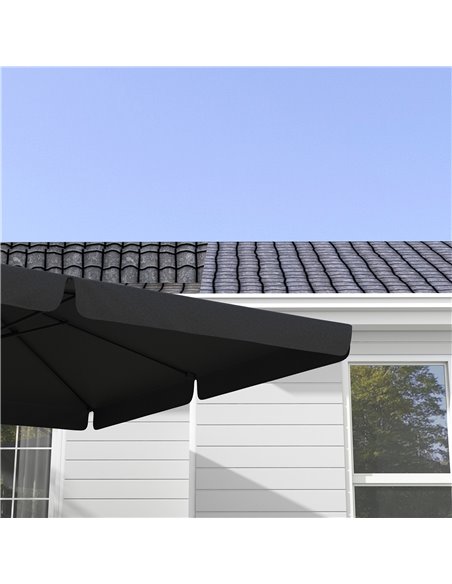 Outsunny 3(m) Cantilever Roma Parasol, Hanging Garden Parasol, Aluminium Square Patio Umbrella with Crank Handle and Tilt, Outdo - pic 48748 | FastDaddyshop