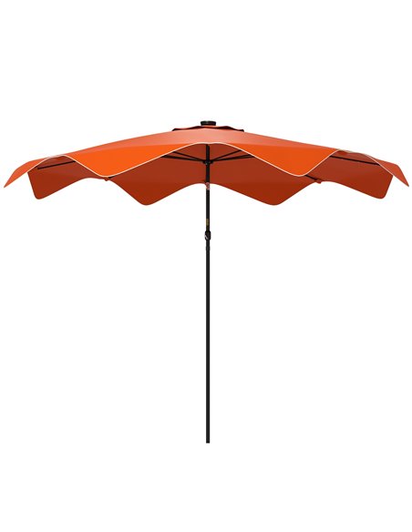 Outsunny 3 x 3 (m) Solar Patio Umbrella with LED and Tilt, Orange 84D-328V00OG - pic 48751 | FastDaddyshop